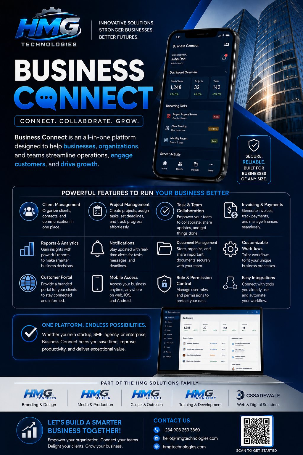 Business Connect — HMG Concepts Ecosystem product flyer