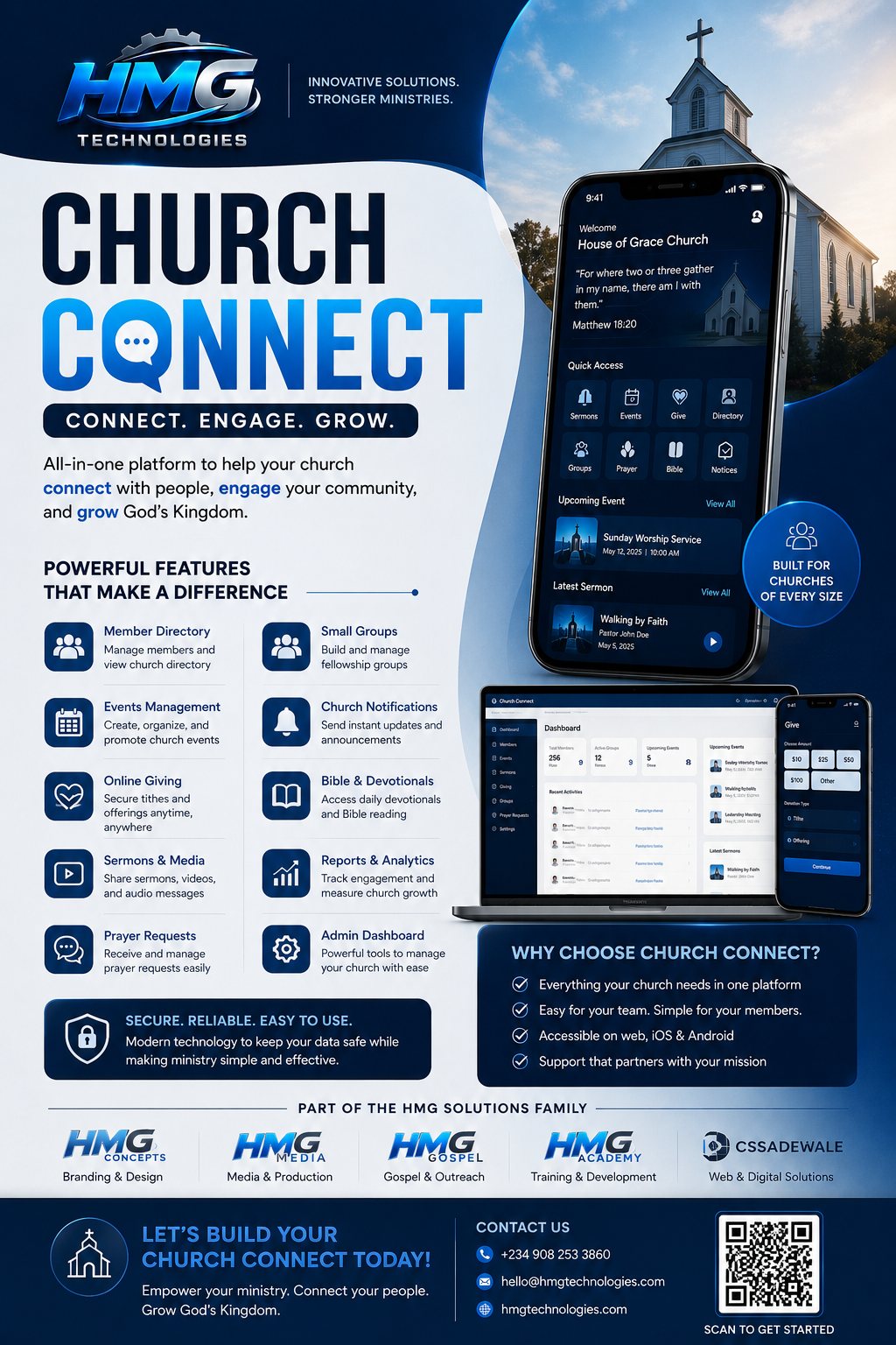 Church Connect — HMG Concepts Ecosystem product flyer